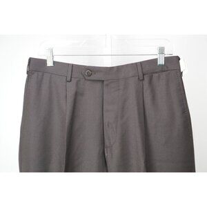 Burberry London Dark Brown S100s Wool Dress Pants Sz 48 NEW
